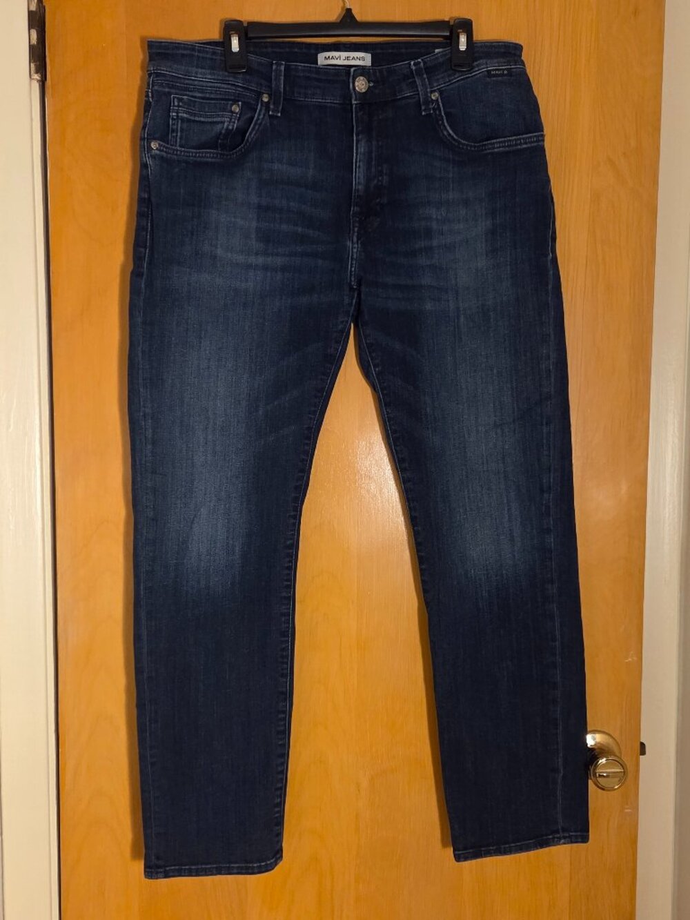 Mavi Marcus Slim Straight Leg Denim Jeans Men 36x31 Dark Blue Wash Stretch Egypt